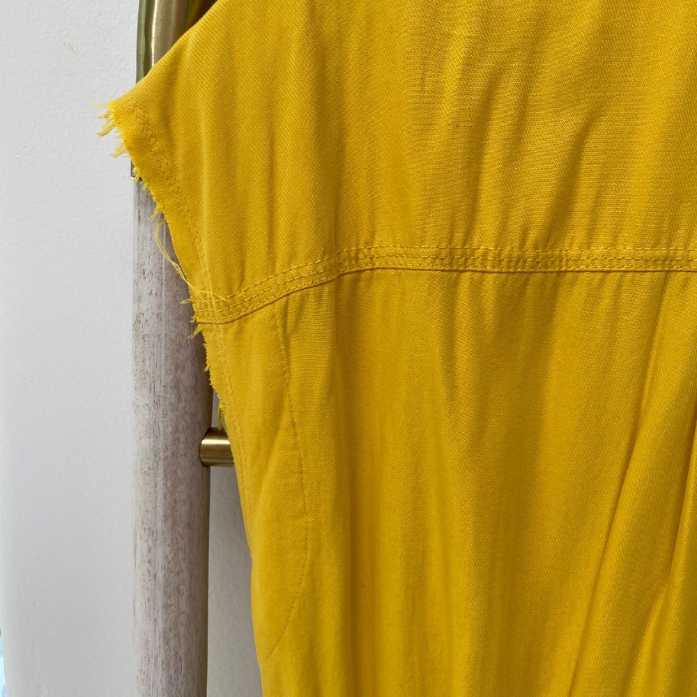 Diesel Mustard Sleeveless D-Giuditta Tie-Front Casual Rocker Dress Size XS Italy - Picture 6 of 16